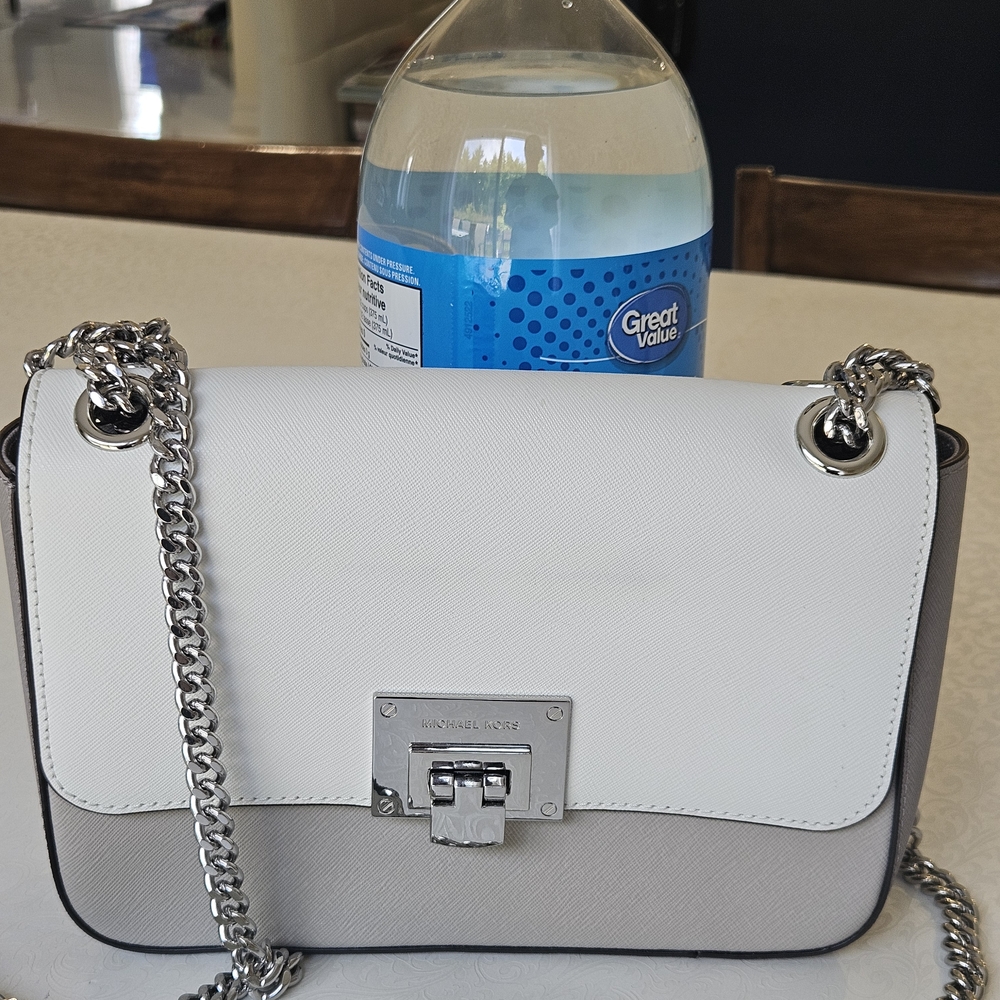 Elegant White and Gray Women's Bag